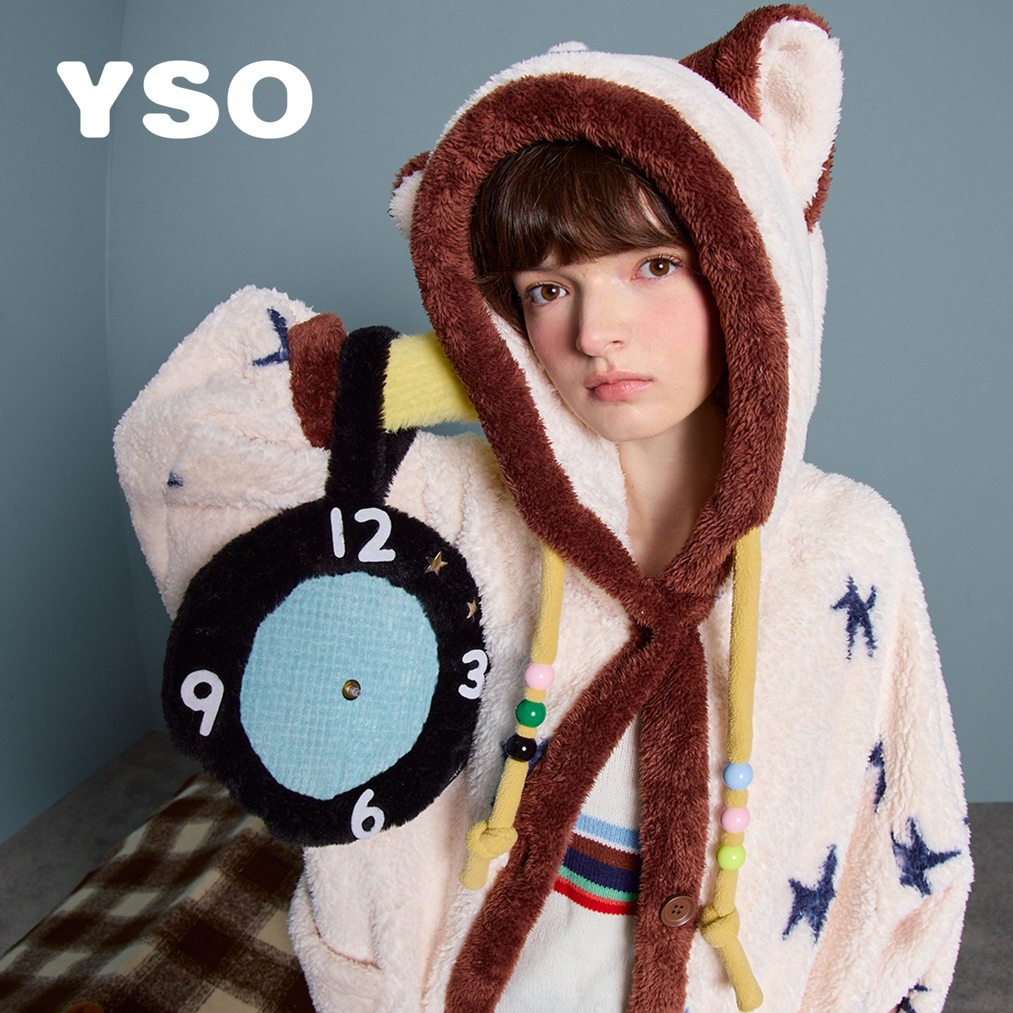 yso【酷猫系列】睡衣女冬季加厚毛绒长款可爱猫耳睡袍保暖家居服D,淘宝优惠券,粉丝福利购,淘宝优惠卷