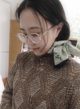 碎花压刘海宽边发箍小清新