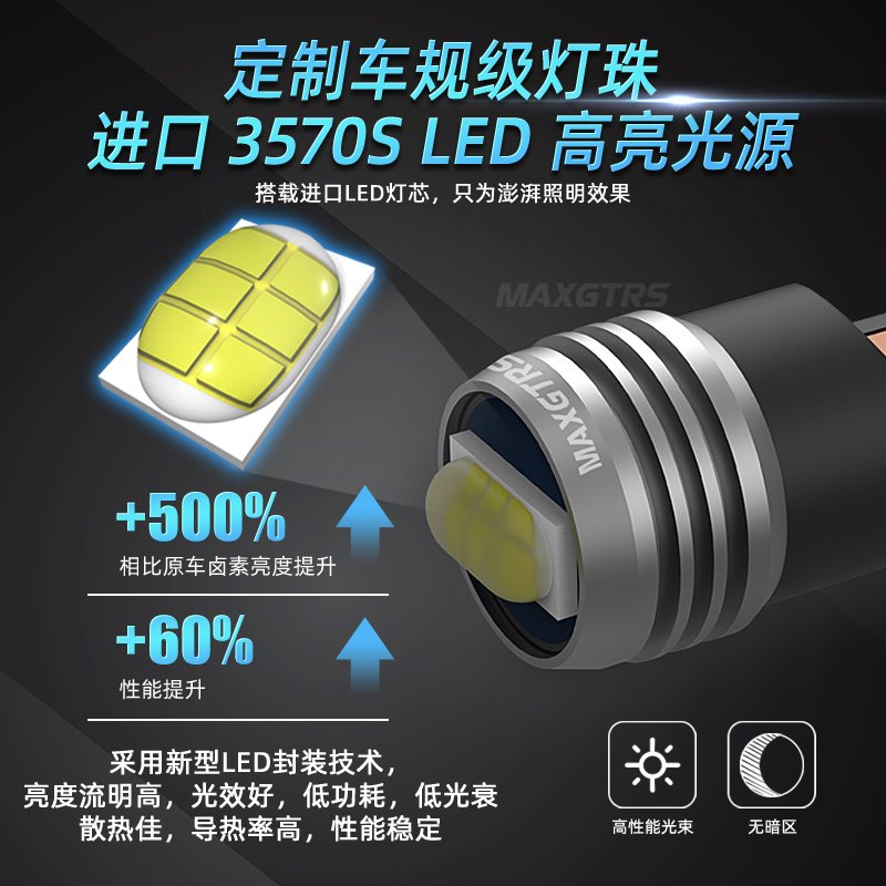 高亮新能源汽车专用LED灯泡示宽灯T10 W5W阅读灯牌照灯凸芯片聚光 - 图0