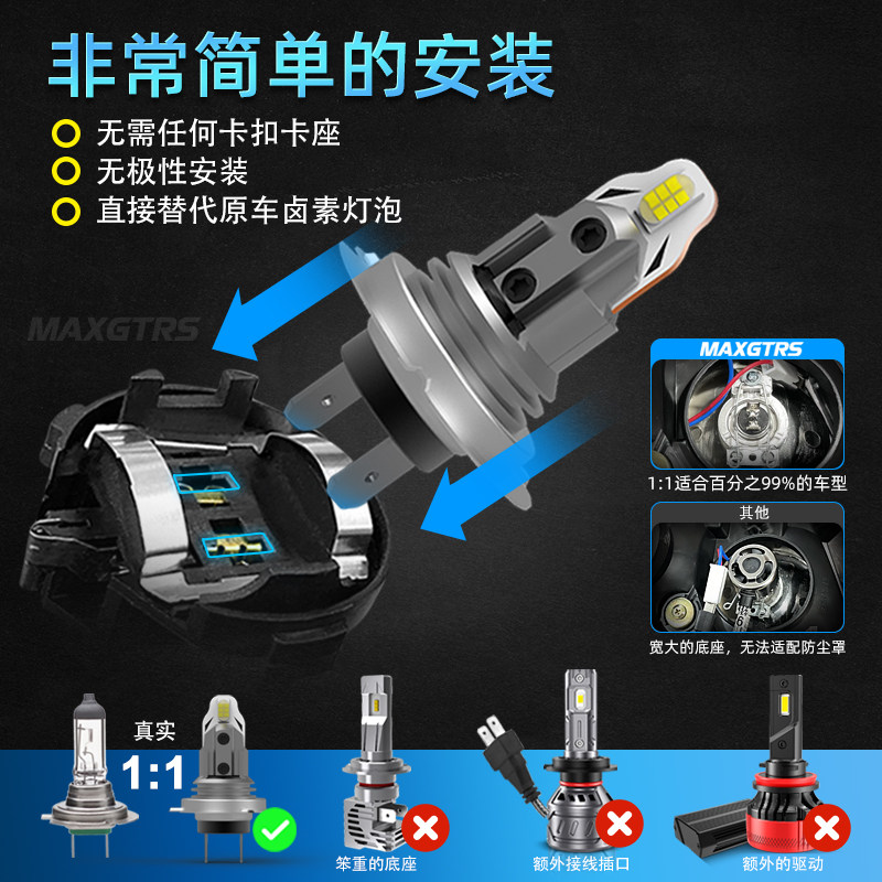 汽车LED前雾灯H7直插式H11H8超亮12V24V货卡车凸芯片聚光9006,淘宝优惠券,粉丝福利购,淘宝优惠卷