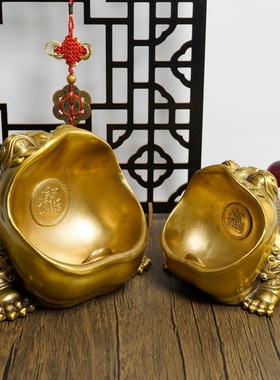 纯黄铜金蟾摆件装饰金蝉客厅收纳玄关店铺收银台摆设开业蟾蜍礼品