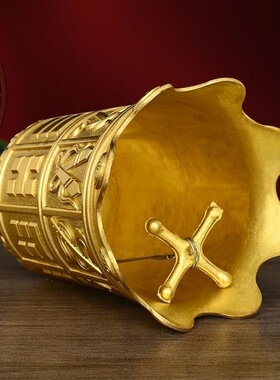 纯黄铜钟八仙法器寺庙撞钟超响铜铃铛大号撞钟复古铜铃铛八宝铜钟