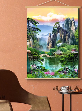 仙堂背景佛堂无动物活物山水画