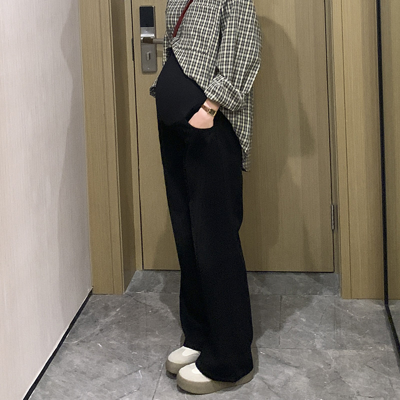 孕妇黑色显瘦裤子春秋外穿2026新款秋季直筒阔腿裤休闲长裤女秋装,淘宝优惠券,粉丝福利购,淘宝优惠卷
