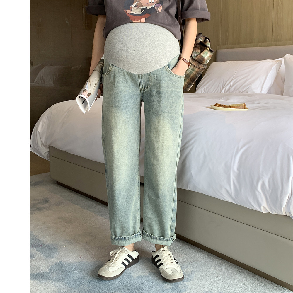 孕妇牛仔裤春秋季外穿2026新款直筒宽松休闲裤复古水洗托腹老爹裤,淘宝优惠券,粉丝福利购,淘宝优惠卷