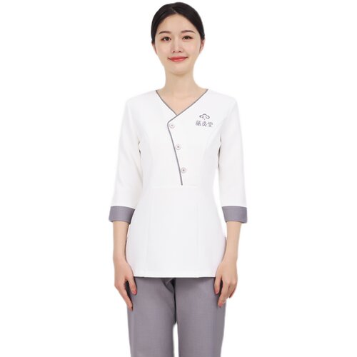 美容院工作服女气质酒店夏装t恤短袖夏季定制高级美容皮肤管理师