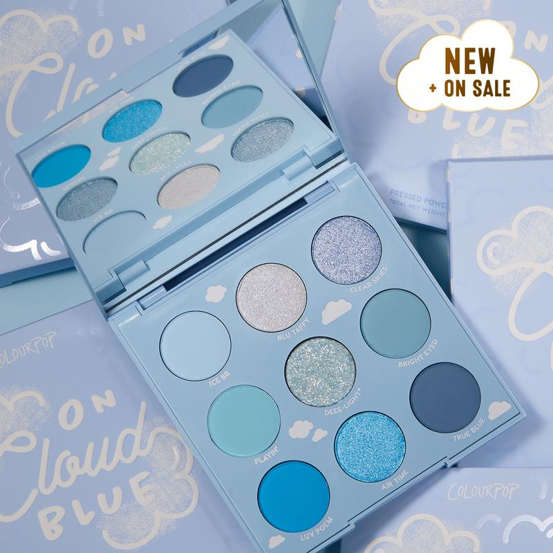 新品Colourpop卡拉泡泡On Cloud Blue眼影盘cloud spun粉九色卡泡