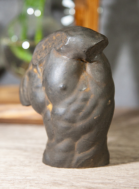 古希腊男性躯干欧式艺术桌面装饰人物小摆件仿铸铁雕塑手工装饰品