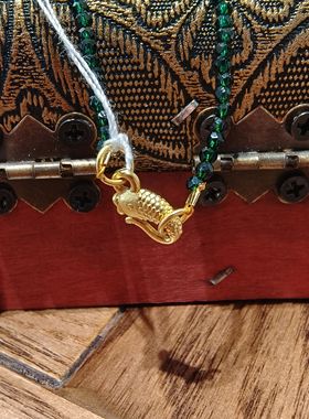 新国潮小清水晶小米珠锁骨项链翡翠珠子颈链短链沙金项链