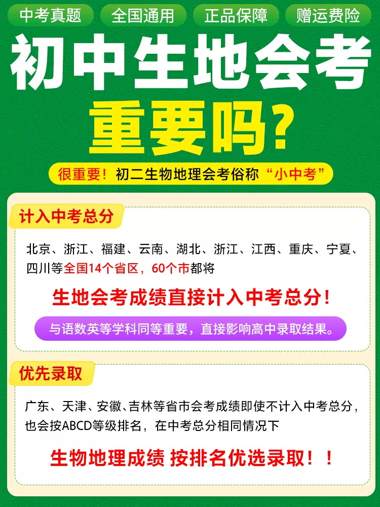 2024版初中小中考生物地理会考真题试卷万唯全国中考真题试题汇编精选全套任选初二八年级小四门生地会考总复习资料模拟卷万维教育-图0