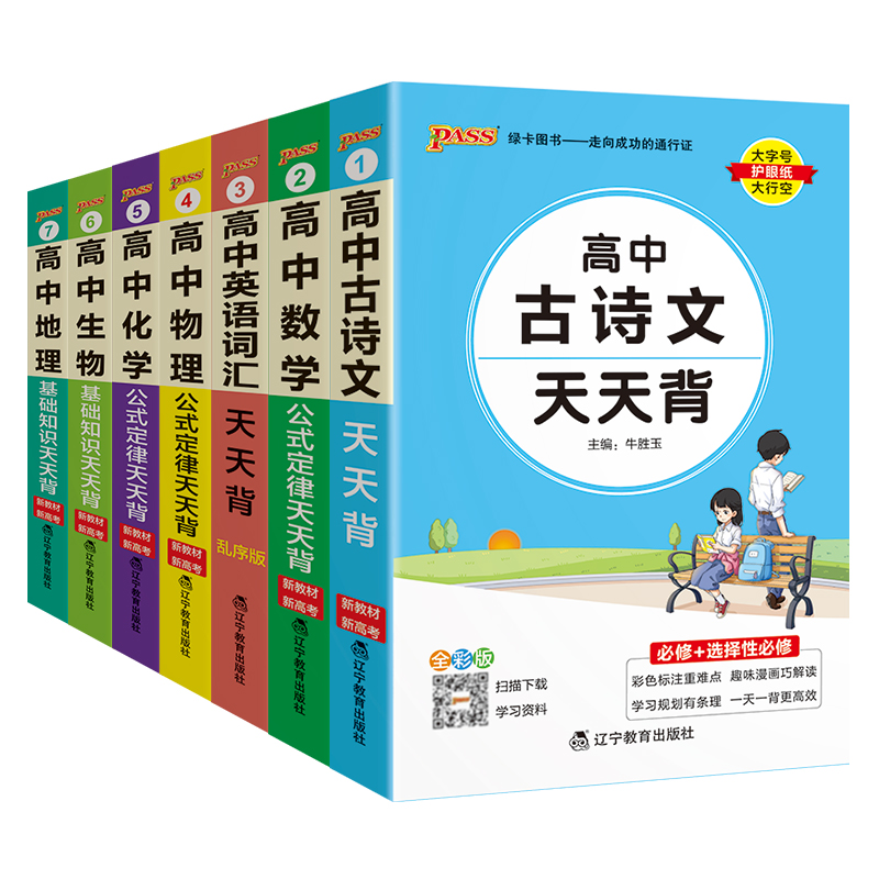 pass绿卡图书高中天天背语文数学物理化学生物政治历史地理古诗文文言文全解英语词汇语法必背范文公式定律手册基础知识点口袋书 - 图3