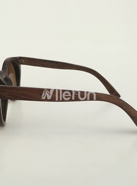 墨镜复古风圆形竹子框架偏光镜片