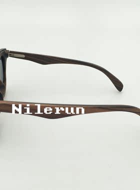 墨镜金属鼻梁黑檀木偏光太阳镜