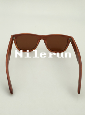 墨镜古典风红檀木框架茶色太阳镜