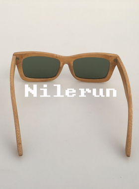 复合竹板材太阳镜 方形竹框墨镜