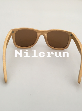 墨镜欧美竹制全框女士偏光太阳镜