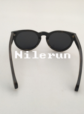 墨镜复古风圆形竹子黑色太阳镜