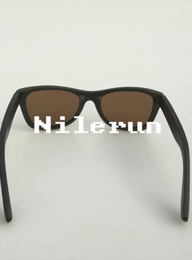 黑色竹子镜框太阳眼镜 茶色偏光镜片竹制墨镜