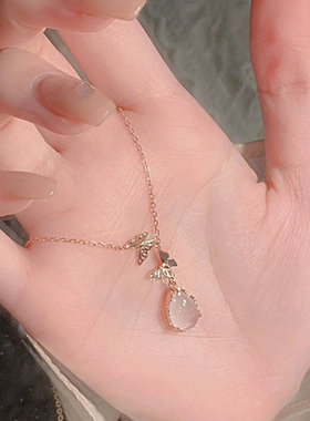 Winy925纯银粉蝶秘境项链甜美ins小众百搭送女生生日日常惊喜