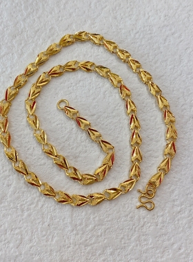 铜全金倒模链女精致厚金保色项链