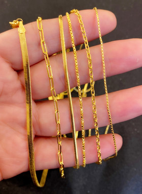 铜蛇骨女久不掉色项链金色短链