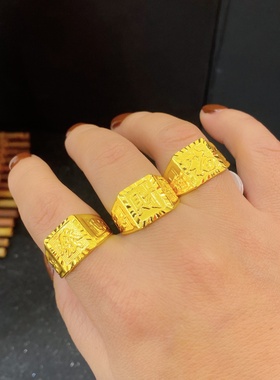 土豪夸张仿黄金活口可调节戒指