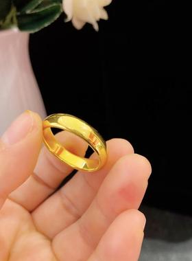 不易掉色戒指铜简约大气男大号