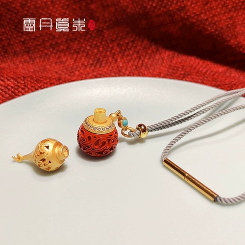 Духовный эликсир Золотый свет рис тыква подвесной подвесной орнамент для мужчин и женщин -рис с писаниями серебряный инкрустация благословениями