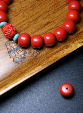 老型手串灵丹真朱砂高含量大珠体