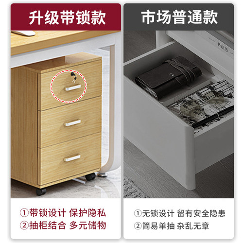 电脑桌台式简约现代老板办公桌子职员工位桌椅组合家用书桌单人桌 - 图0