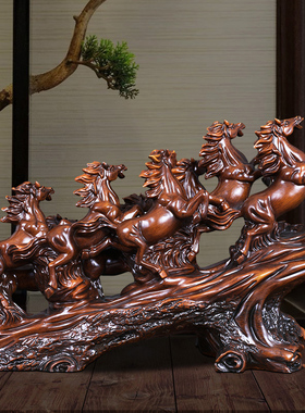 马摆件八骏雄风客厅玄关工艺品