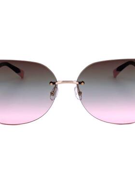 代购Missoni女士太阳镜防紫外线遮光灰色镜片非偏光金属金色