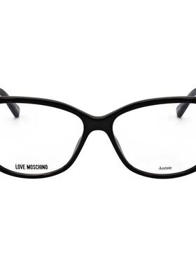 代购moschino莫斯奇诺女士眼镜框猫眼形黑色塑料材质演示镜片