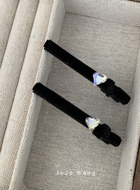 施家水晶~高级丝绒发夹女刘海夹