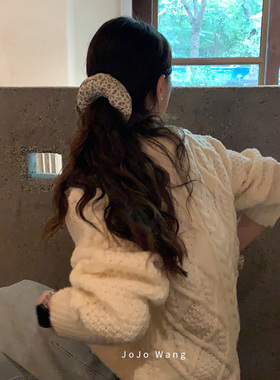 肉嘟嘟的贝果呀~碎花气质发圈女扎头发饰高级感洋气韩国时尚头绳