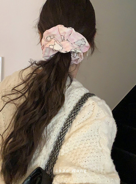 可可爱爱的居家女孩呀~双层棉纱发圈女扎头发多层发饰高级感洋气