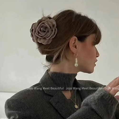 ins博主爆爱~Caro同款花朵法式发抓大花发夹高级感盘发头饰发饰女 - 图1