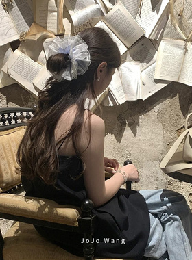 重新爱上蓝色~芭蕾风蕾丝发圈女扎头发饰高级感洋气韩国时尚头绳