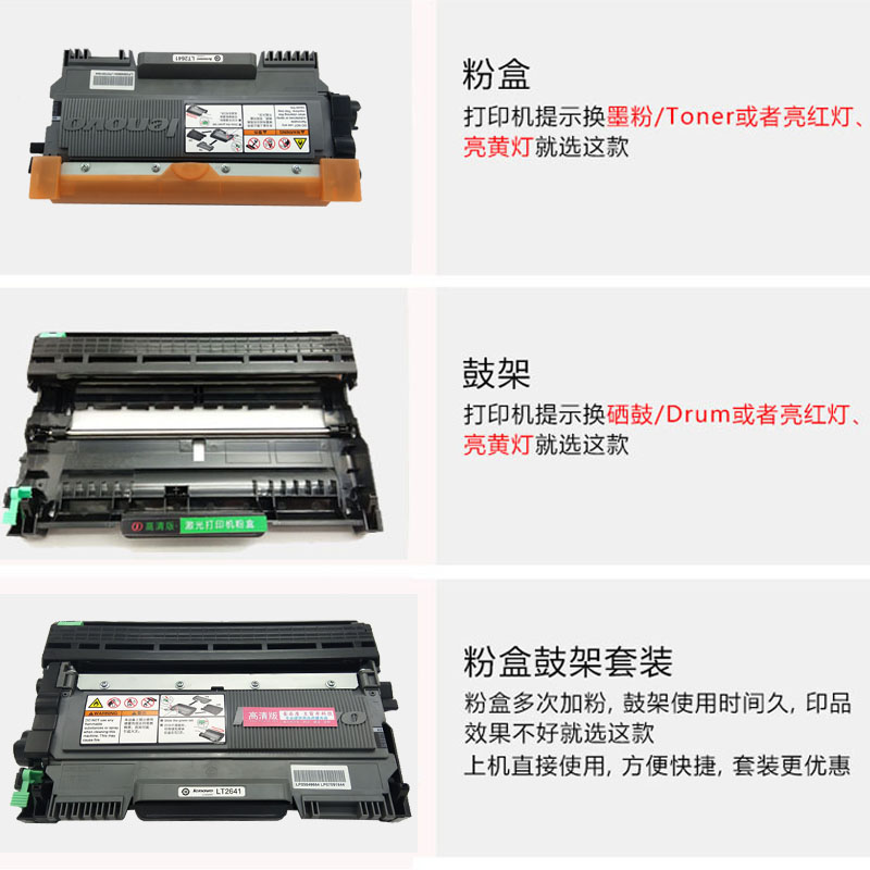 联想7600D硒鼓LT2641H粉盒M7650DF墨粉盒LJ2600D 2650DN打印粉盒-图1