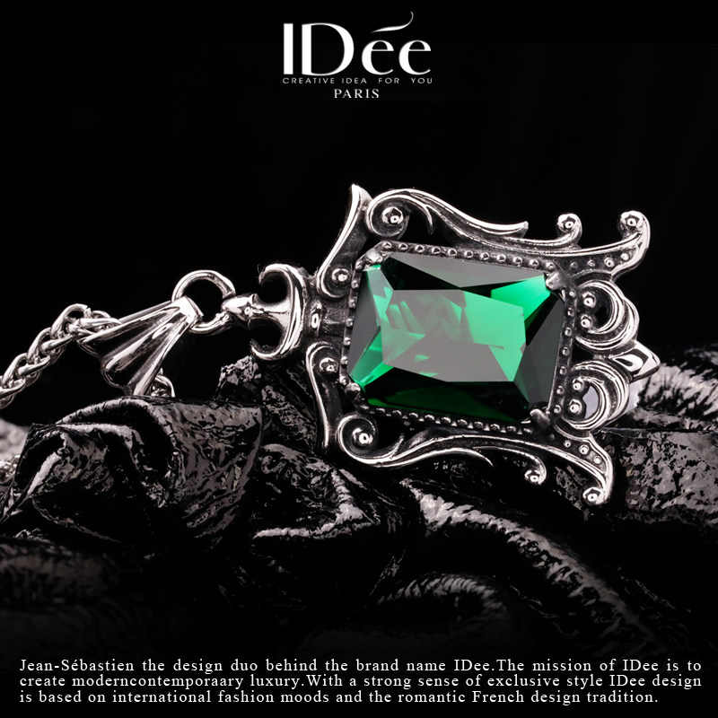 法国idee祖母绿潮男挂饰个性时尚 idee项链