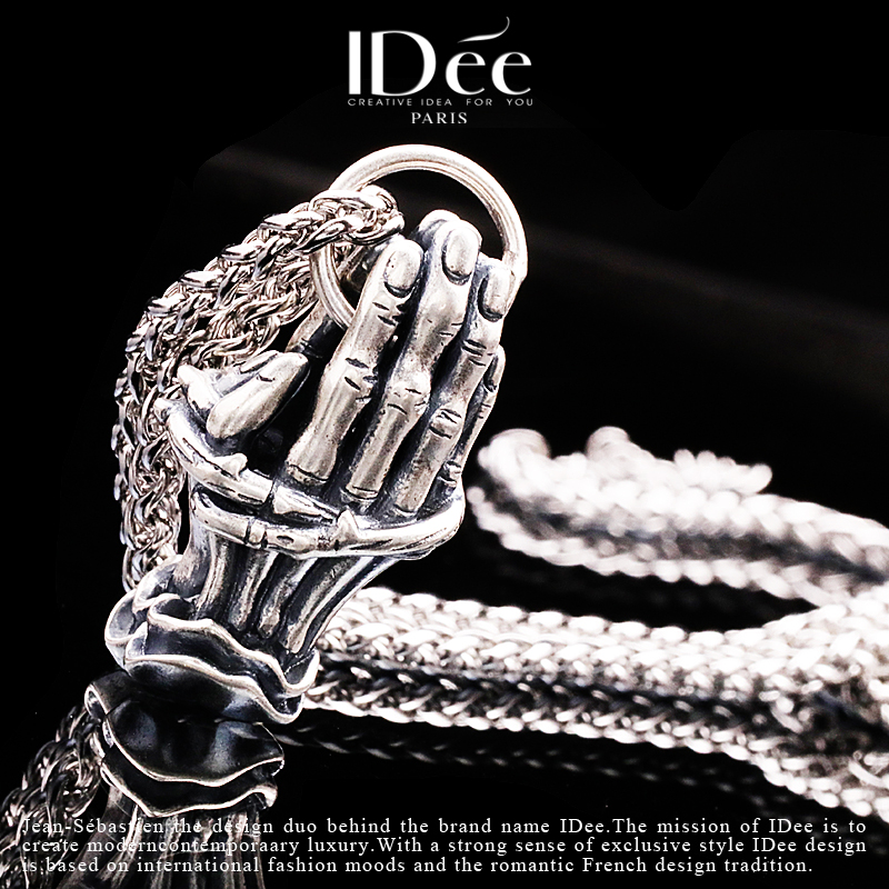 法国idee祈祷潮男纯银吊坠泰银项链 idee项坠/吊坠