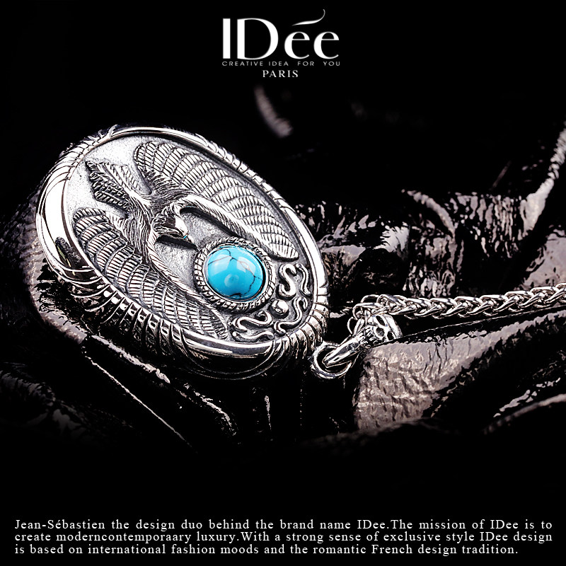 法国idee鹰男潮牌925纯银欧美挂饰 idee项链