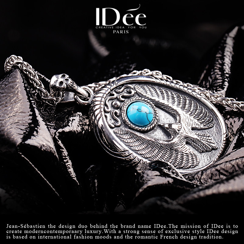 法国idee鹰男潮牌925纯银欧美挂饰 idee项链