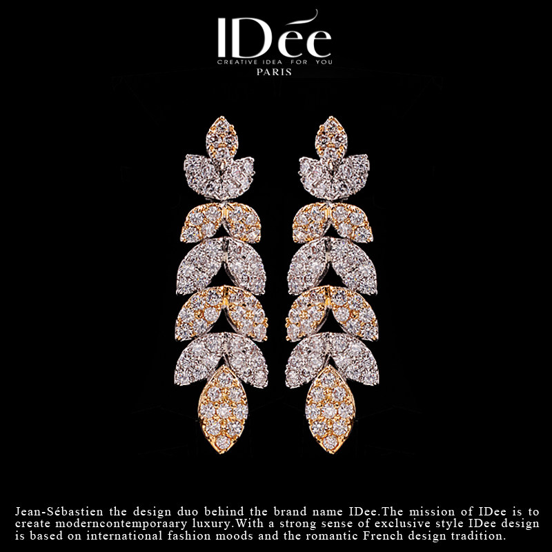 法国idee繁花闪钻套装饰品女项链 idee项链