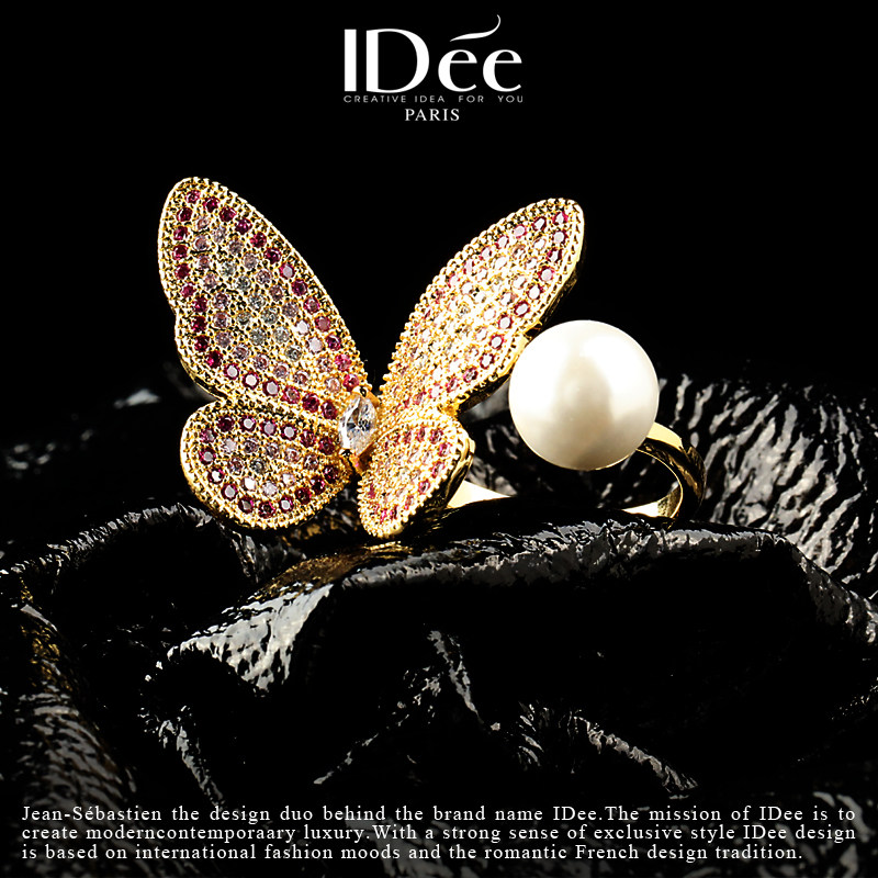 法国idee蝴蝶女时尚潮牌个性指环 idee戒指/指环