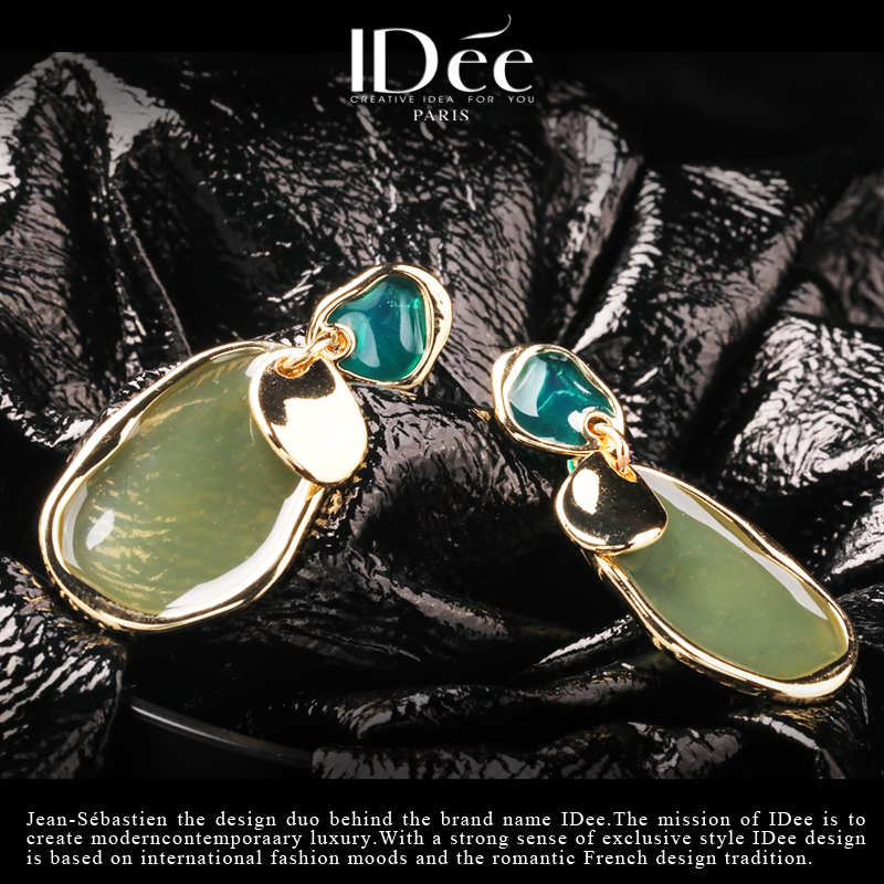 法国idee叠搭色彩女潮牌个性耳钉 idee耳钉