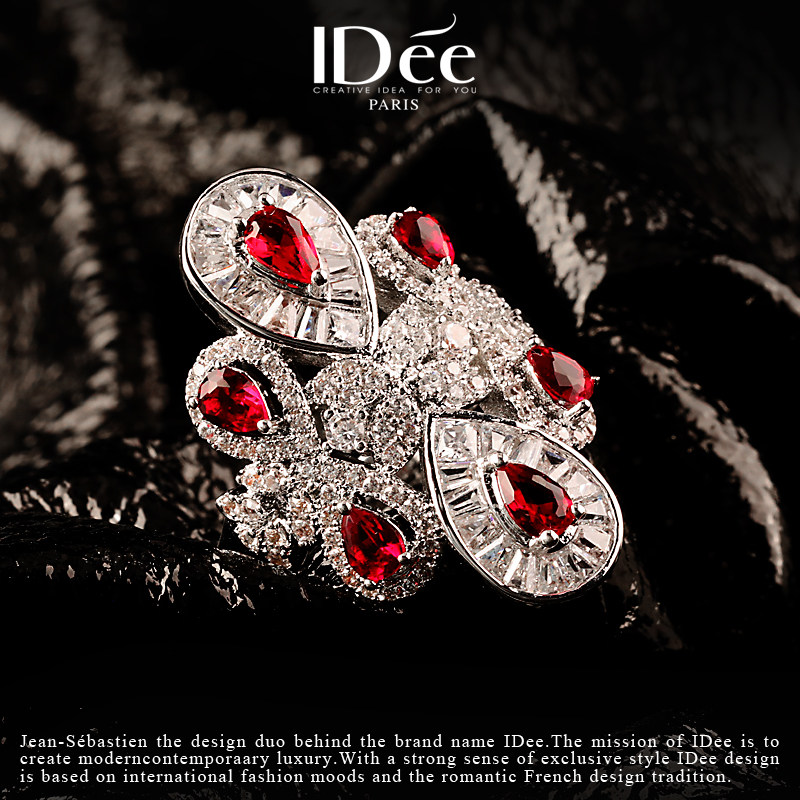 法国idee盛世红宝石女高级宴会指环 idee戒指/指环