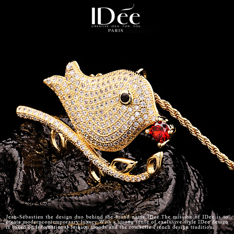 法国idee满钻小鸟女毛衣新年胸针 idee胸针