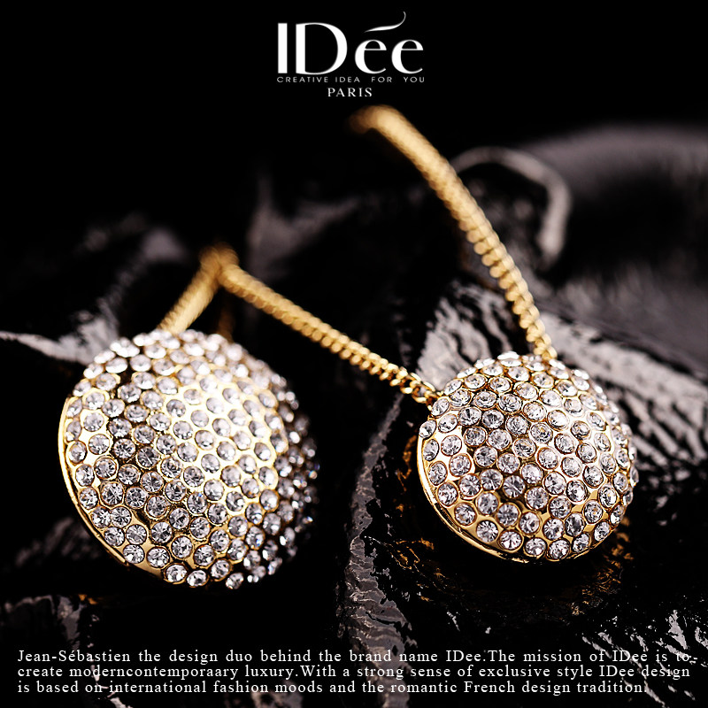 法国idee水晶球小众春夏闪钻吊坠 idee项坠/吊坠