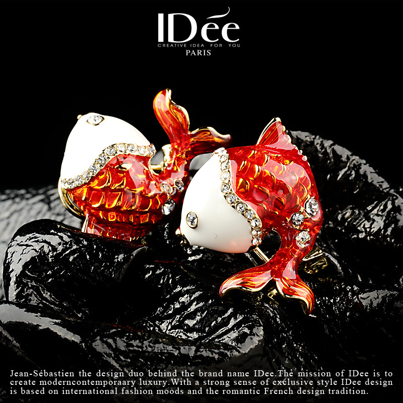 法国idee鱼女气质夸张个性潮牌耳钉 idee耳钉